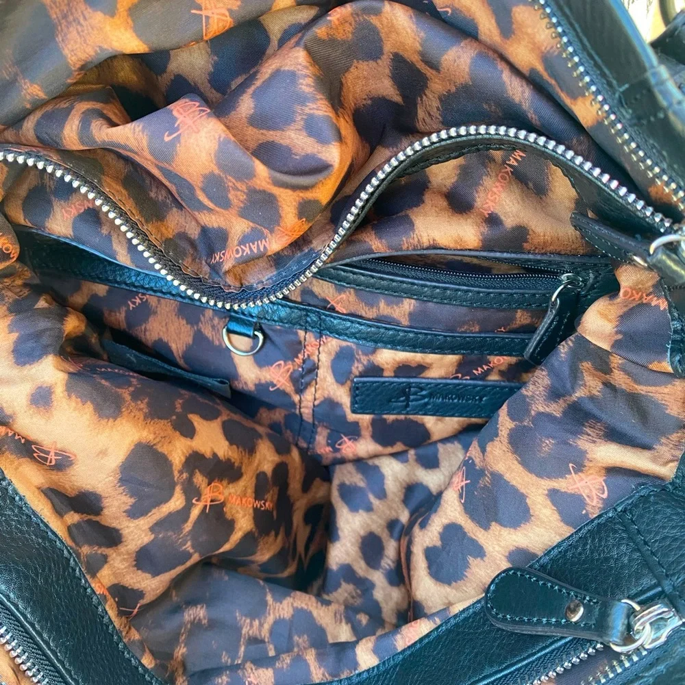 SOLD❣️MAKOWSKI BLACK SHOULDER LG BAG SOFT LEATHER - Picture 9 of 11
